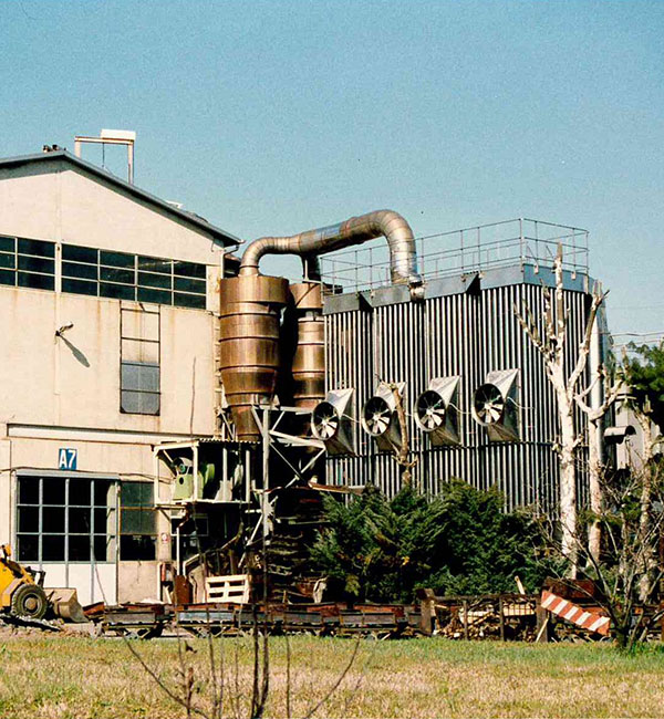 Gruppo cicloni spegnitori e scambiatore di calore per fumi cubilotto