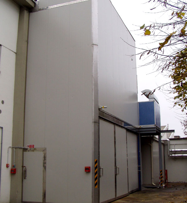 Impianto di aspirazione polveri insonorizzato