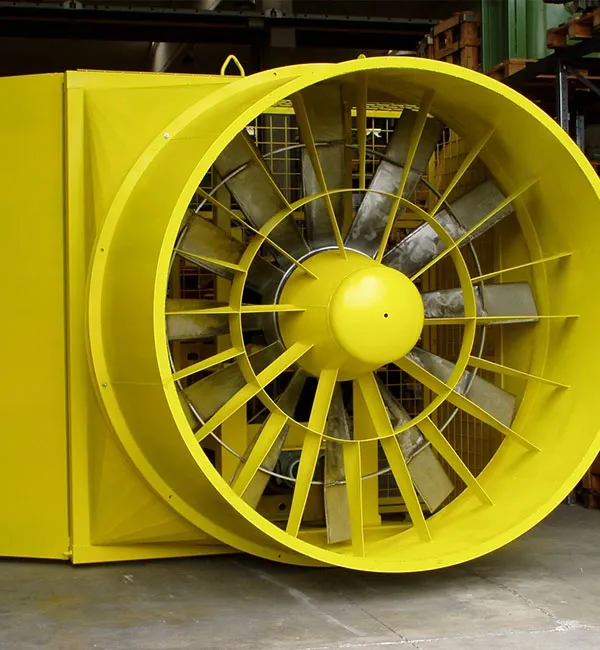 Ventilatori per aereazione dei cantieri di costruzione in gallerie. Posizionabili su carro ferroviario - azionamento con Diesel anche girevoli